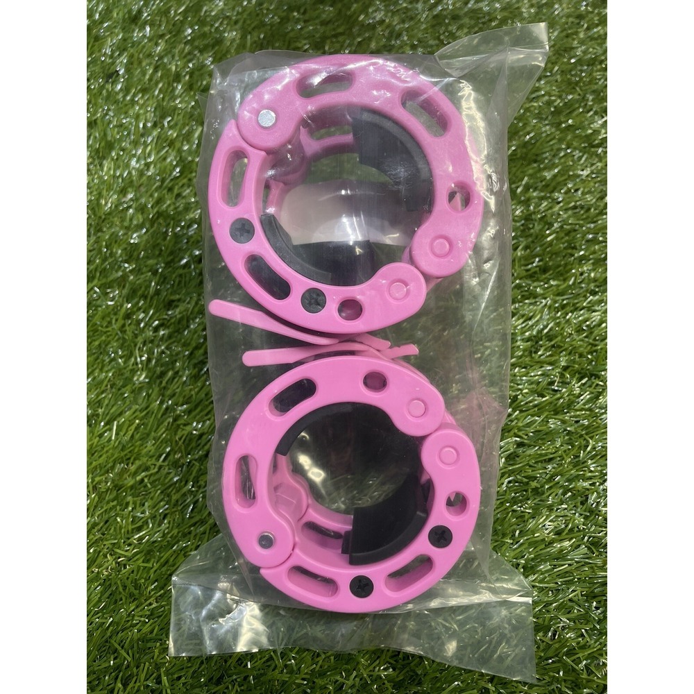 Clout Fitness Barbell Collars Pink Olympic 2" Clamp Pair Quick Release Lifting